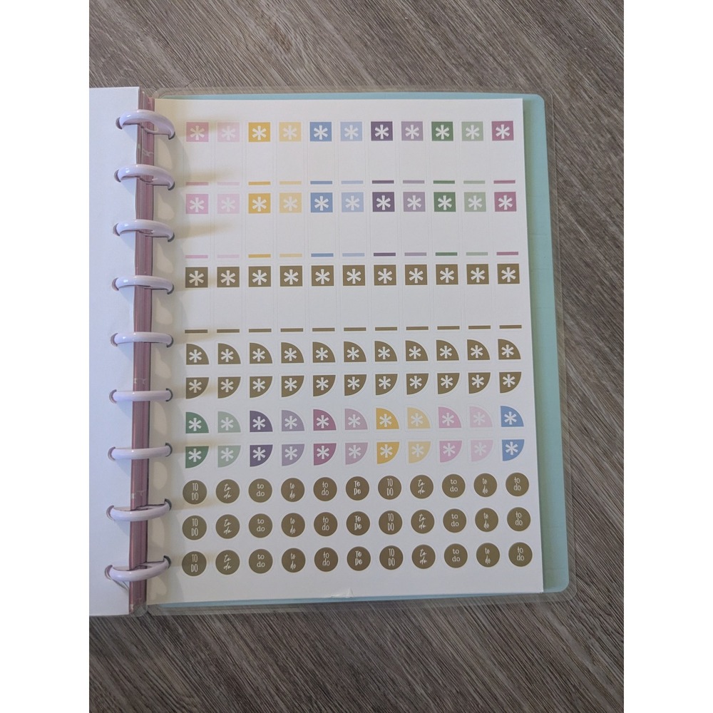 New Happy Planner Notes Disc Bound Notebook Seize The Day Undated Stickers - Picture 10 of 13